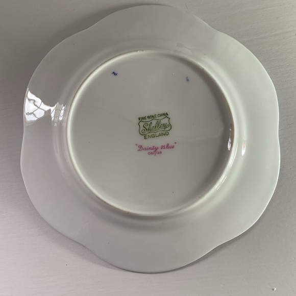 Dainty Blue Bread and Butter Plates by Shelley- Lot of 2 - Picture 6 of 7